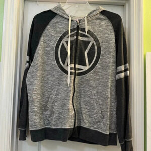 Official Marvel Avengers Black Widow Logo Zip Up Hoodie Jacket Distressed